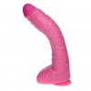 Вибратор-гигант на присоске и с выносным пультом управления - 26 см. фото 2 — pink-kiss