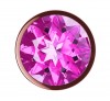 Пробка цвета розового золота с лиловым кристаллом Diamond Quartz Shine L - 8,3 см. фото 3 — pink-kiss
