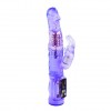 Фиолетовый вибратор-кролик с функцией ротации - 21,5 см. фото 1 — pink-kiss