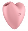 Розовый вибромассажер Cutie Heart с вакуум-волновой стимуляцией фото 1 — pink-kiss