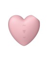 Розовый вибромассажер Cutie Heart с вакуум-волновой стимуляцией фото 4 — pink-kiss