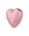 Розовый вибромассажер Cutie Heart с вакуум-волновой стимуляцией фото 5 — pink-kiss