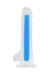 Прозрачно-синий фаллоимитатор, светящийся в темноте, Matt Glow - 18 см. фото 2 — pink-kiss