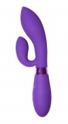 Фиолетовый вибратор Gina с клиторальным отростком - 20 см. фото 2 — pink-kiss