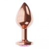 Пробка цвета розового золота с лиловым кристаллом Diamond Quartz Shine S - 7,2 см. фото 1 — pink-kiss