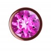 Пробка цвета розового золота с лиловым кристаллом Diamond Quartz Shine S - 7,2 см. фото 3 — pink-kiss