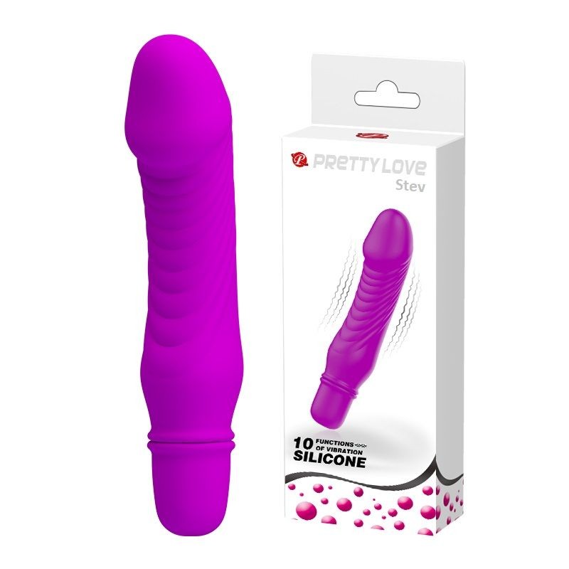 Фиолетовый мини-вибратор Stev -13,5 см. фото 1 — pink-kiss