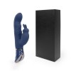 Темно-синий вибромассажер-кролик с 9 режимами вибрации - 24 см. фото 2 — pink-kiss