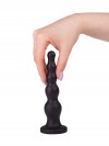 Чёрная анальная ёлочка с ограничительным основанием - 17,5 см. фото 3 — pink-kiss