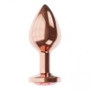 Пробка цвета розового золота с малиновым кристаллом Diamond Ruby Shine S - 7,2 см. фото 1 — pink-kiss