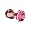 Пробка цвета розового золота с малиновым кристаллом Diamond Ruby Shine S - 7,2 см. фото 2 — pink-kiss