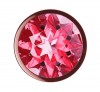 Пробка цвета розового золота с малиновым кристаллом Diamond Ruby Shine S - 7,2 см. фото 3 — pink-kiss