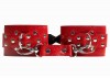 Красные наручники с фиксацией на двух карабинах фото 3 — pink-kiss