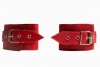 Красные наручники с фиксацией на двух карабинах фото 4 — pink-kiss