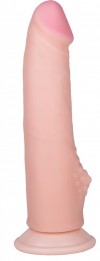 Фаллоимитатор на присоске ART-Style №25 с бугорком для клиторальной стимуляции - 19,5 см. фото 1 — pink-kiss
