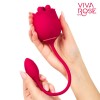 Малиновый вибростимулятор-бутон с вращающимися тычинками фото 4 — pink-kiss