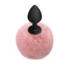 Черная анальная пробка с розовым пушистым хвостиком Fluffy фото 2 — pink-kiss