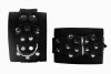 Черные наручники с фиксацией на двух карабинах фото 3 — pink-kiss