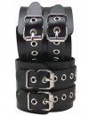 Широкие черные кожаные наручники без подкладки фото 3 — pink-kiss