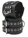 Широкие черные кожаные наручники без подкладки фото 4 — pink-kiss