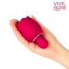 Малиновый вибростимулятор в форме бутона со стебельком  фото 5 — pink-kiss