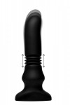 Черный фрикционный вибратор Silicone Vibrating & Thrusting Plug with Remote Control - 17,1 см. фото 1 — pink-kiss