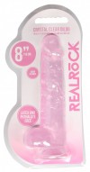 Розовый фаллоимитатор Realrock Crystal Clear 8 inch - 21 см. фото 3 — pink-kiss