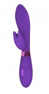 Фиолетовый вибратор Leyla с клиторальным отростком - 20,5 см. фото 1 — pink-kiss