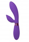 Фиолетовый вибратор Leyla с клиторальным отростком - 20,5 см. фото 2 — pink-kiss