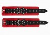 Красно-черные наручники с фиксацией на двух карабинах фото 6 — pink-kiss