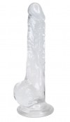 Прозрачный фаллоимитатор на присоске Lusty Jelly Dildo - 18 см. фото 1 — pink-kiss
