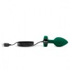 Зеленая анальная вибровтулка с кристаллом Vibrating Jewel Plug M/L - 10,5 см. фото 4 — pink-kiss