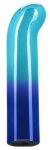 Голубой изогнутый мини-вибромассажер Glam G Vibe - 12 см. фото 1 — pink-kiss