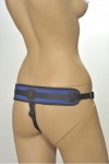 Сине-чёрные трусики с плугом Kanikule Strap-on Harness Anatomic Thong фото 3 — pink-kiss