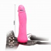 Женский розовый страпон с вибрацией - 18,5 см. фото 6 — pink-kiss