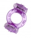 Фиолетовое виброкольцо с двумя вибропульками фото 1 — pink-kiss