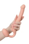 Телесный безремневой страпон Silicone Bendable Strap-On S фото 9 — pink-kiss