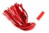 Красная плеть из натуральной кожи с белой меховой отделкой - 50 см. фото 2 — pink-kiss