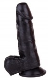 Упругий чёрный фаллоимитатор на присоске - 15,5 см. фото 1 — pink-kiss