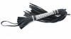 Черная плеть с серебристой ручкой - 44 см. фото 1 — pink-kiss