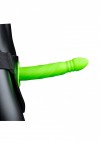 Зеленый страпон-фаллопротез со спиралевидной фактурой - 20,6 см. фото 7 — pink-kiss