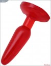 Красная гелевая анальная пробка - 16 см. фото 4 — pink-kiss