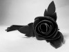Черная замшевая плеть с лаковой розой в рукояти - 40 см. фото 2 — pink-kiss