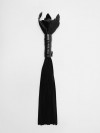 Черная замшевая плеть с лаковой розой в рукояти - 40 см. фото 3 — pink-kiss
