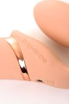 Телесный безремневой вибрострапон Silicone Bendable Strap-On M фото 11 — pink-kiss