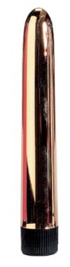 Золотистый гладкий вибромассажер Gopaldas - 17 см. фото 1 — pink-kiss