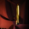 Золотистый гладкий вибромассажер Gopaldas - 17 см. фото 2 — pink-kiss
