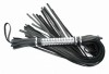 Черная длинная плеть с серебристой ручкой - 56 см. фото 1 — pink-kiss