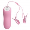Нежно-розовые зажимы на соски с вибрацией и электростимуляцией фото 1 — pink-kiss