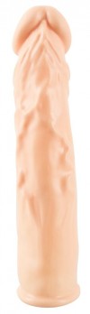 Телесная насадка-удлинитель Silicone Extension - 19 см. фото 3 — pink-kiss